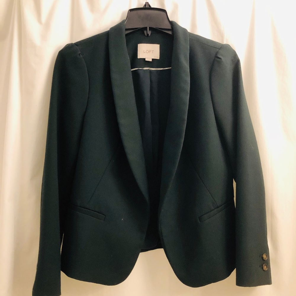 Ann Taylor Loft Green Open Blazer